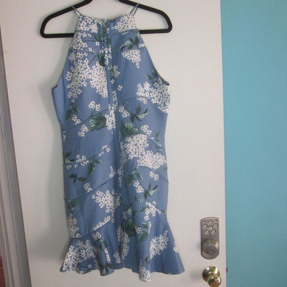 Keepsake Wild Thoughts Summer Dress Size L Blue Floral Mini - Picture 9 of 15
